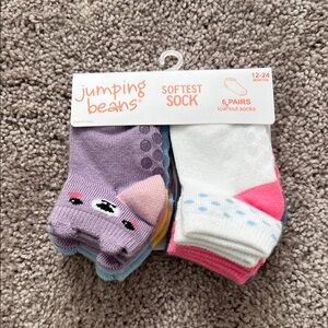 Jumping Beans Kids' Purple and Pink Soft Socks - 6 Pairs